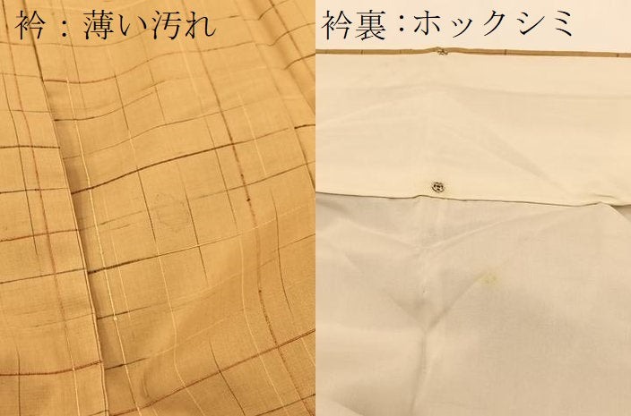 平和屋着物■上質な紬 格子柄 正絹 逸品 BAAW2272yc