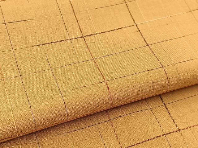 平和屋着物■上質な紬 格子柄 正絹 逸品 BAAW2272yc