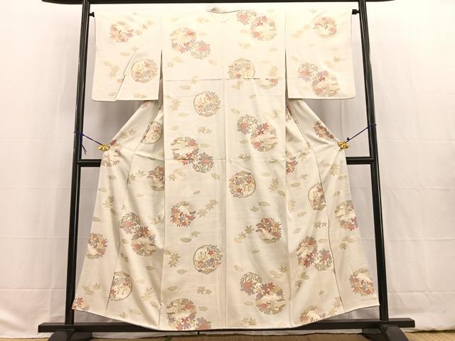 平和屋着物■上質な小紋 風景花丸文 金彩 正絹 逸品 BAAW2303yc