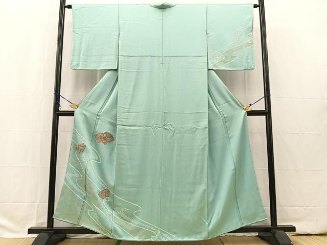 平和屋着物■中国三大刺繍 スワトウ刺繍 汕頭刺繍 訪問着 絞り 地紙花文 正絹 逸品 BAAW2311yc
