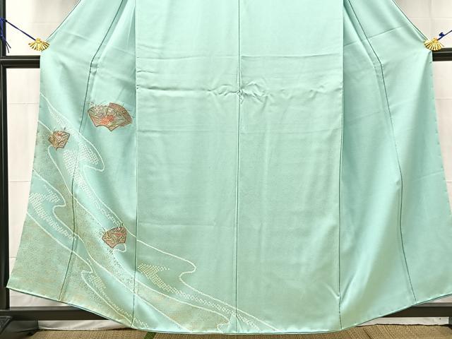 平和屋着物■中国三大刺繍 スワトウ刺繍 汕頭刺繍 訪問着 絞り 地紙花文 正絹 逸品 BAAW2311yc