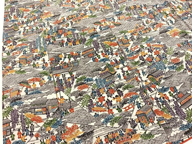 平和屋着物■上質な小紋 型染め 切嵌人物文 正絹 逸品 BAAW2323yc