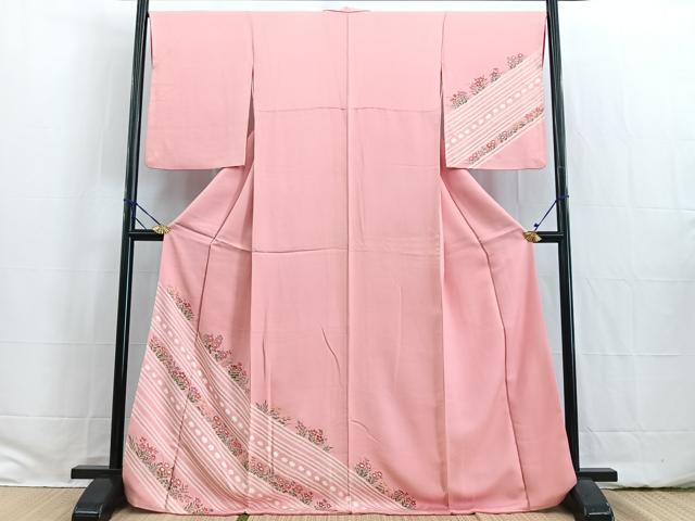 平和屋着物■訪問着 絞り 草花文 正絹 逸品 BAAW2343yc