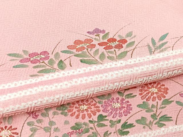 平和屋着物■訪問着 絞り 草花文 正絹 逸品 BAAW2343yc