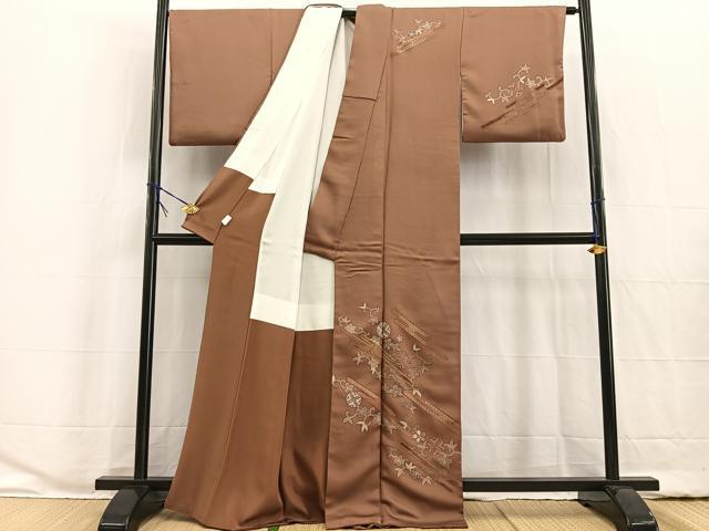 平和屋着物■訪問着 刺繍 笹蔓文 金彩 鈴乃屋扱い 正絹 逸品 BAAW2346yc