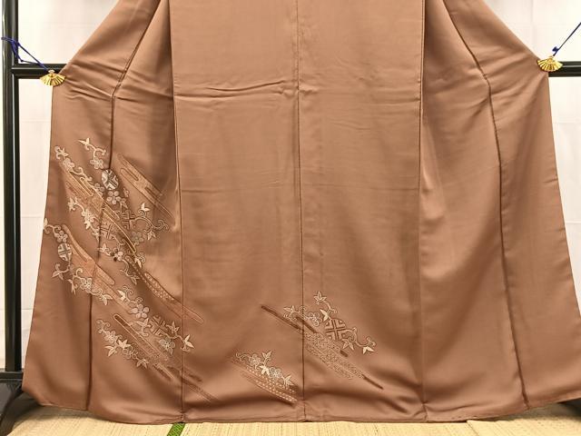 平和屋着物■訪問着 刺繍 笹蔓文 金彩 鈴乃屋扱い 正絹 逸品 BAAW2346yc