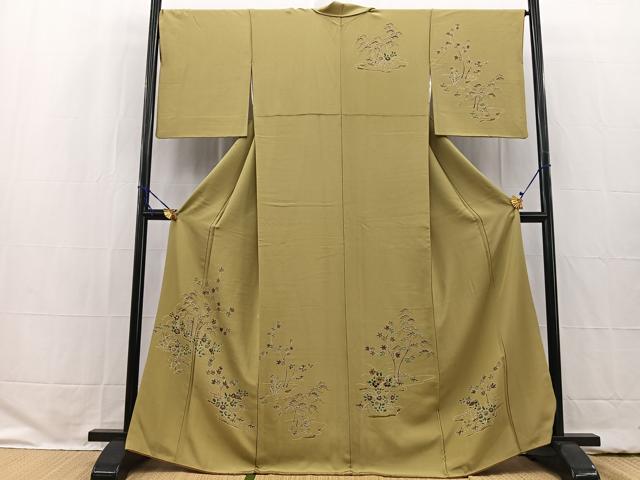 平和屋着物■訪問着 風景花文 正絹 逸品 BAAW2365yc
