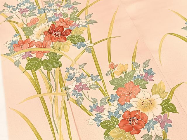 平和屋着物■訪問着 刺繍 草花文 暈し染め 金彩 正絹 逸品 BAAW2368yc