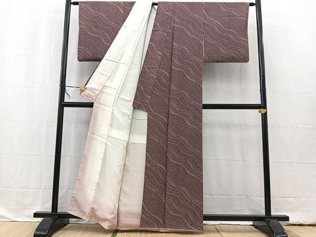 平和屋着物■上質な小紋 流線文 正絹 逸品 BAAW2375yc