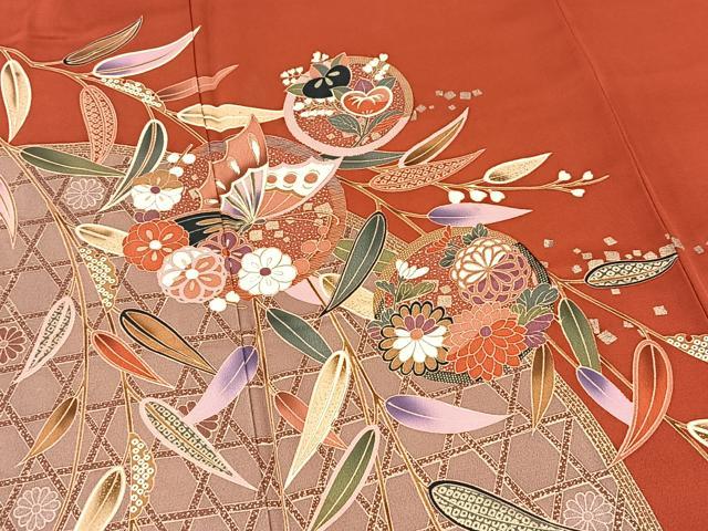 平和屋着物■訪問着 花蝶丸文 金彩 正絹 逸品 BAAW2395yc