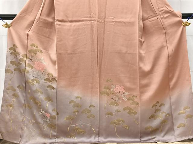 平和屋着物■豪華色留袖 竹屋町刺繍 浜松花文 暈し染め 金銀彩 正絹 逸品 BAAW2414yc