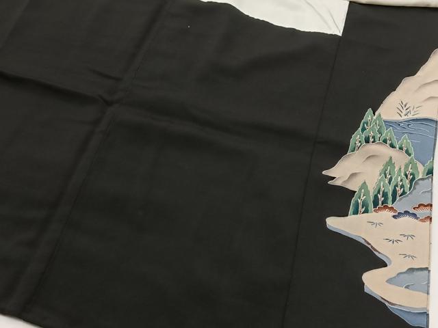 平和屋着物■豪華黒留袖 御所解風景文 金彩 正絹 逸品 BAAW2426yc