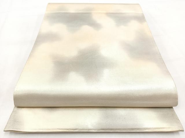 平和屋着物◎六通柄袋帯 霞文 銀糸 引箔 正絹 逸品 BAAW2448yc