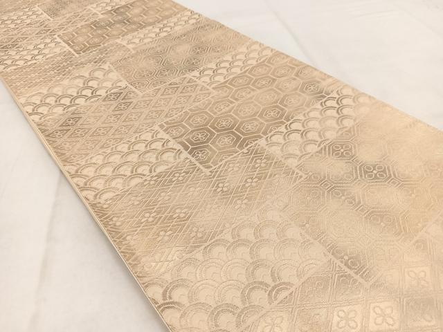 平和屋着物◎六通柄袋帯 吉祥色紙重ね花文 金糸 引箔 正絹 逸品 BAAW2465yc