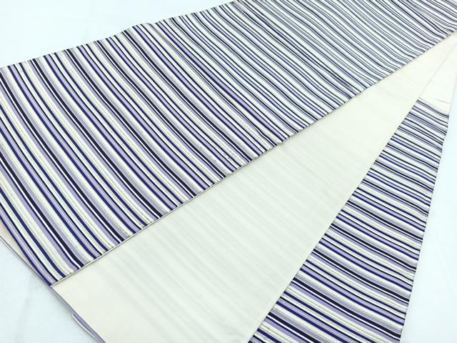 平和屋着物◎六通柄袋帯 横段文 銀糸 正絹 逸品 BAAW2488yc