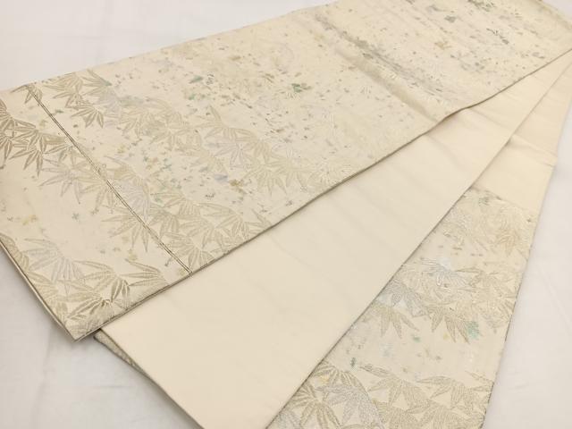 平和屋着物◎西陣 六通柄袋帯 笹の葉文 金銀糸 引箔 正絹 逸品 BAAW2503yc