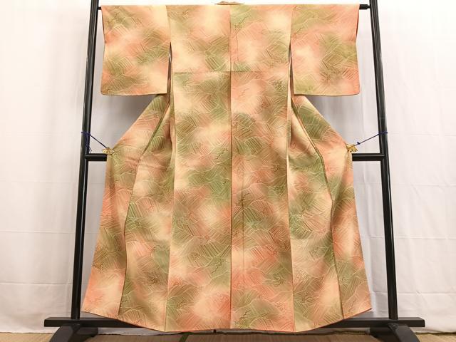 平和屋着物■上質な小紋 立波文 暈し染め 正絹 逸品 BAAW2518yc