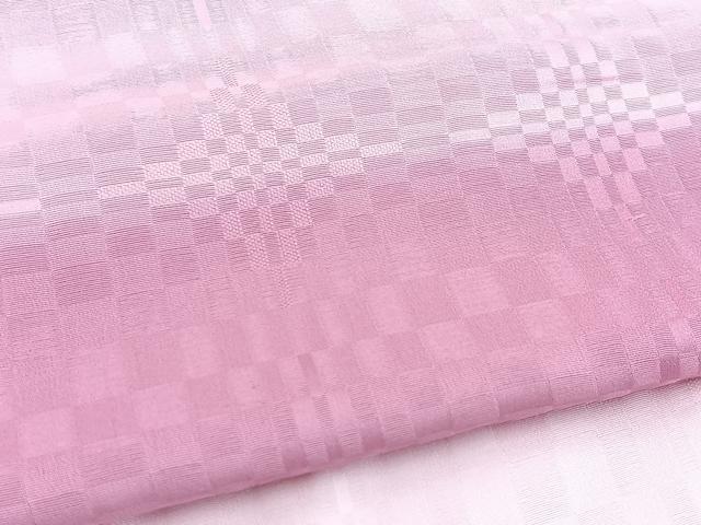 平和屋着物■上質な小紋 横段変わり市松文様 暈し染め 正絹 逸品 BAAW2523yc