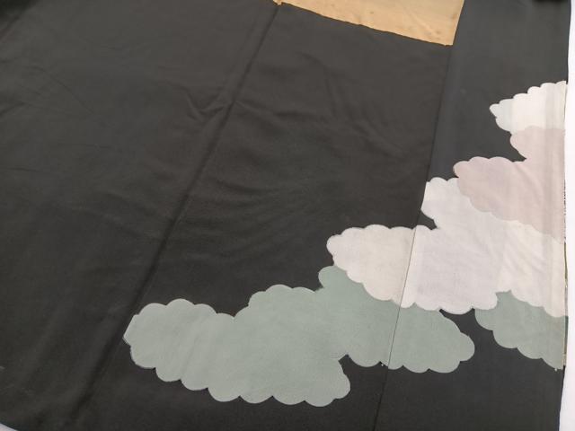 平和屋着物■豪華黒留袖 刺繍 鳳凰雲重ね文 金銀糸 正絹 逸品 BAAW2525yc