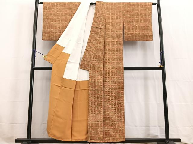平和屋着物■上質な小紋 幾何学文様 正絹 逸品 BAAW2539yc