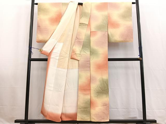 平和屋着物■上質な小紋 雲重ね芝草文 暈し染め 正絹 逸品 BAAW2545yc