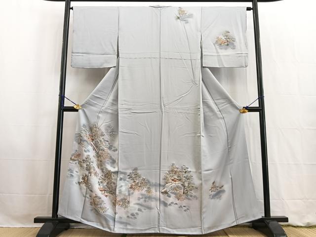 平和屋着物■訪問着 流水風景文 暈し染め 正絹 逸品 BAAW2558yc