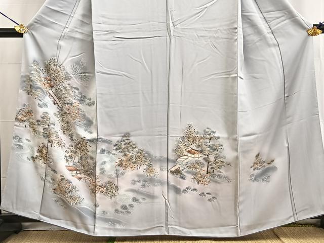 平和屋着物■訪問着 流水風景文 暈し染め 正絹 逸品 BAAW2558yc