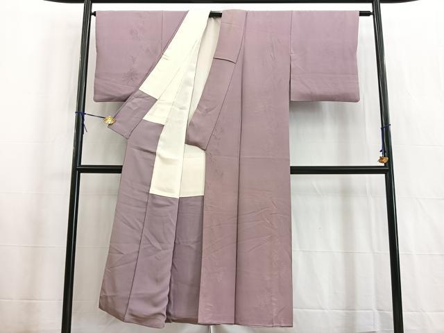 平和屋着物■上質な色無地 菊間道地紋 浅紫色 正絹 逸品 BAAW2567yc