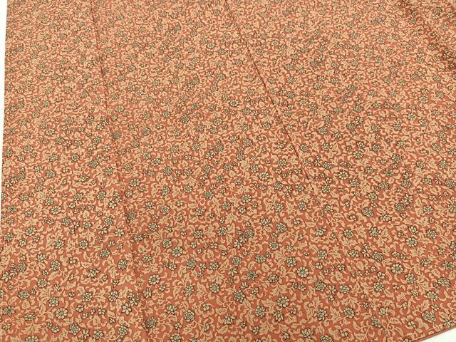 平和屋着物■上質な小紋 型染め 草花文 正絹 逸品 未使用 BAAW2577yc