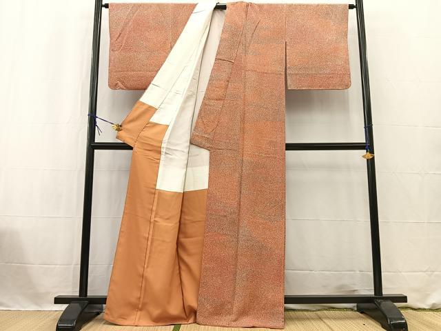 平和屋着物■上質な小紋 エ霞文 たたき染め 正絹 逸品 BAAW2590yc