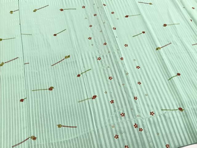 平和屋着物■長襦袢 無双仕立て 髪飾り舞桜文 金彩 正絹 逸品 BAAW2597yc