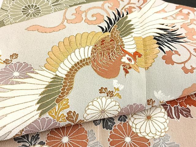 平和屋着物■豪華黒留袖 刺繍 鳳凰地紙花文 金彩 正絹 逸品 BAAW2601yc
