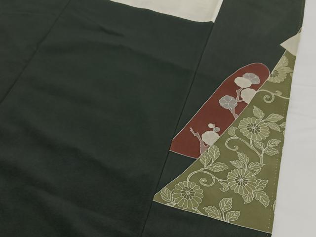 平和屋着物■豪華黒留袖 刺繍 鳳凰地紙花文 金彩 正絹 逸品 BAAW2601yc