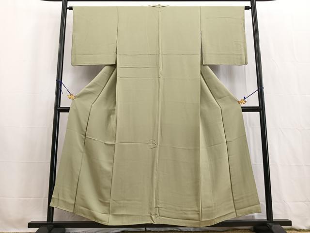 平和屋着物■上質な色無地 柳茶色 正絹 逸品 BAAW2608yc