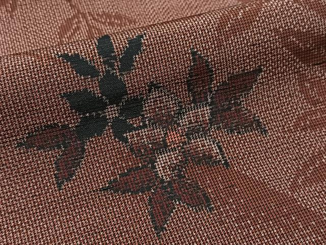 平和屋着物■上質な紬 草花文 正絹 逸品 BAAW2628yc