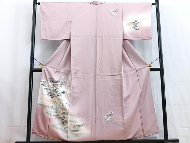 平和屋着物■訪問着 鳳凰地紙花文 暈し染め 金彩 正絹 逸品 BAAW2654yc