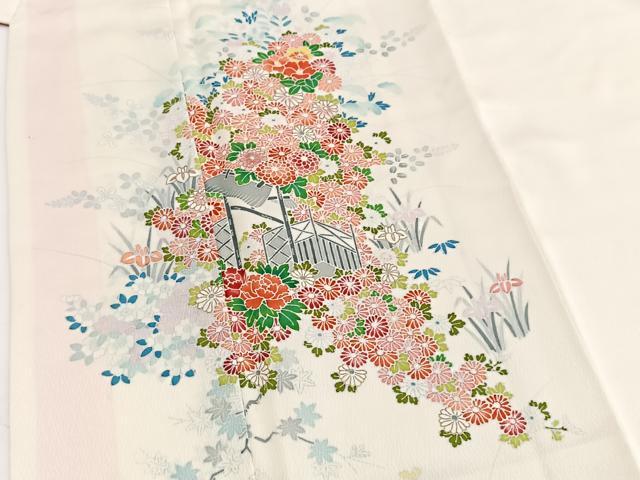 平和屋着物■訪問着 風景花文 金彩 正絹 逸品 BAAW2698yc