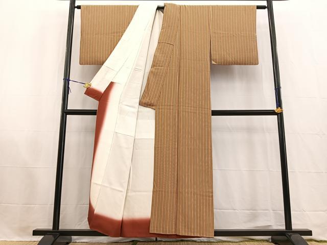 平和屋着物■上質な小紋 縞 正絹 逸品 BAAW2709yc