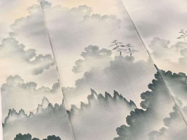 平和屋着物■訪問着 手描き 樹林文 暈し染め 正絹 逸品 BAAW2717yc