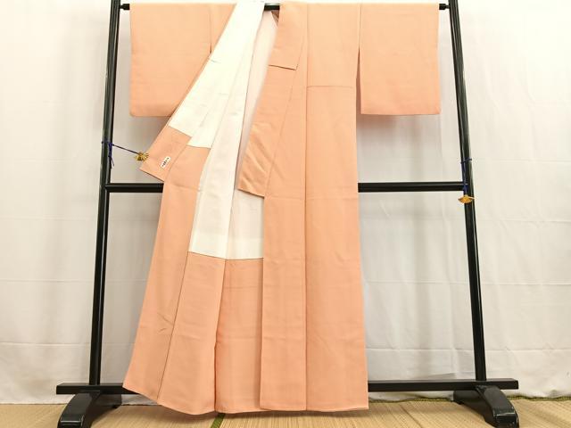 平和屋着物■上質な色無地 宍色 鬼しぼ縮緬 正絹 逸品 BAAW2718yc