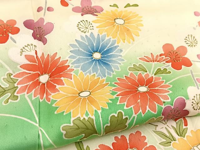 平和屋着物■訪問着 草花文 暈し染め 金彩 正絹 逸品 BAAW2720yc