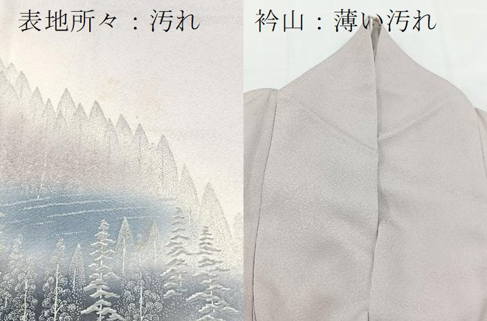 平和屋着物■訪問着 飛鶴樹林文 暈し染め 正絹 逸品 BAAW2729yc
