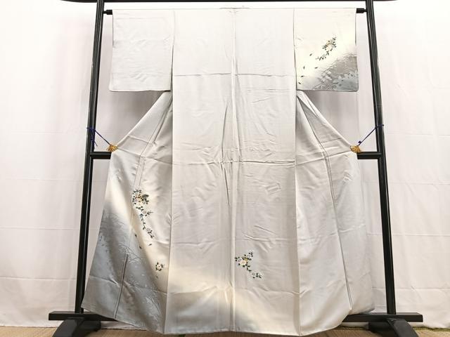 平和屋着物■訪問着 扇花文 草花シルエット 暈し染め 金銀彩 正絹 逸品 BAAW2731yc