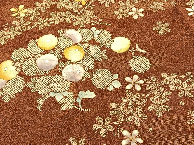 平和屋着物■訪問着 草花文 金彩 正絹 逸品 BAAW2747yc