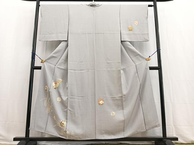 平和屋着物■訪問着 飛鶴流水花文 金彩 正絹 逸品 BAAW2771yc