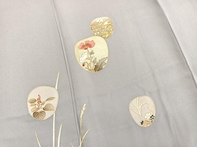 平和屋着物■訪問着 飛鶴流水花文 金彩 正絹 逸品 BAAW2771yc