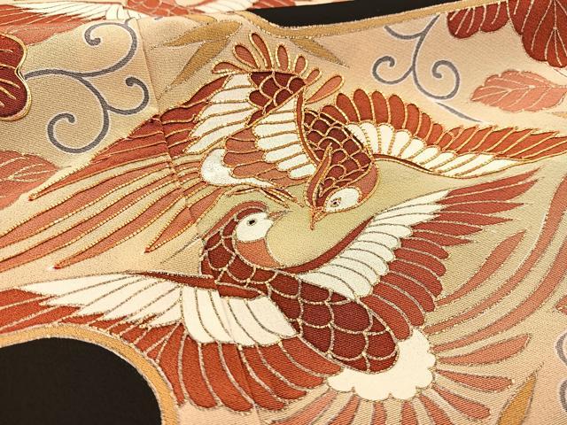 平和屋着物■豪華黒留袖 駒刺繍 向かい鳳凰菊桐文 金彩 正絹 逸品 BAAW2801yc