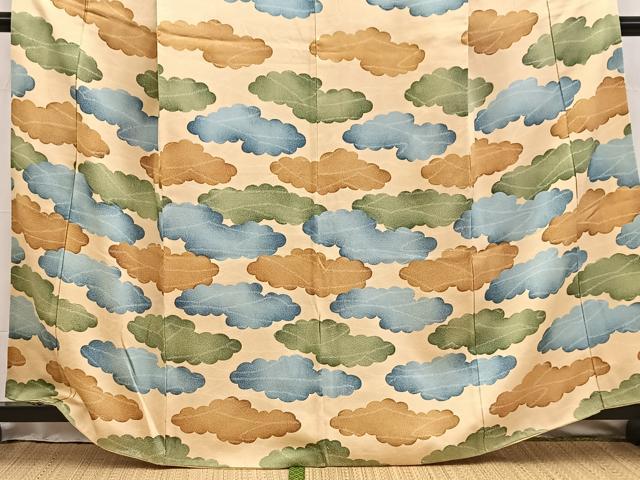 平和屋着物■訪問着 雲重ね文 正絹 逸品 BAAW2865yc