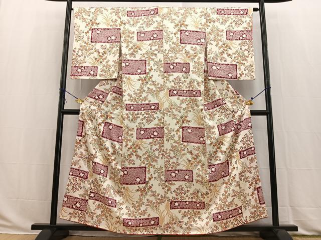 平和屋着物■上質な小紋 草花文 金彩 正絹 逸品 BAAW2870yc