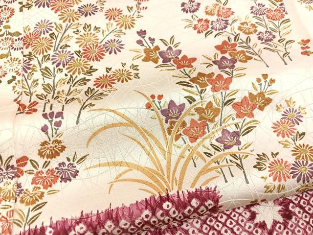 平和屋着物■上質な小紋 草花文 金彩 正絹 逸品 BAAW2870yc